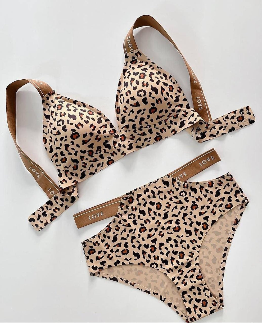 Leopard Print Bra Panty Set
