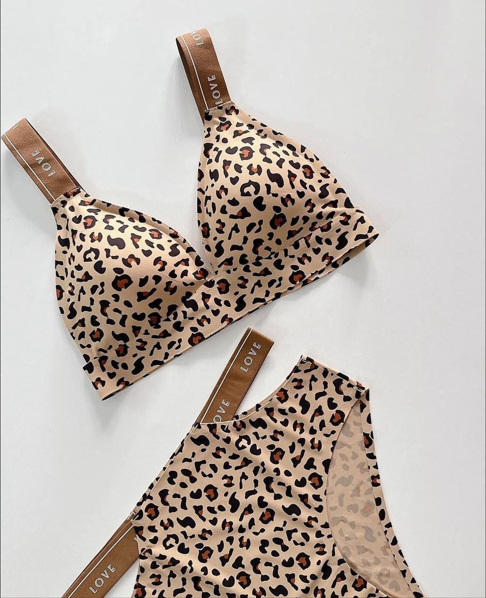 Leopard Print Bra Panty Set