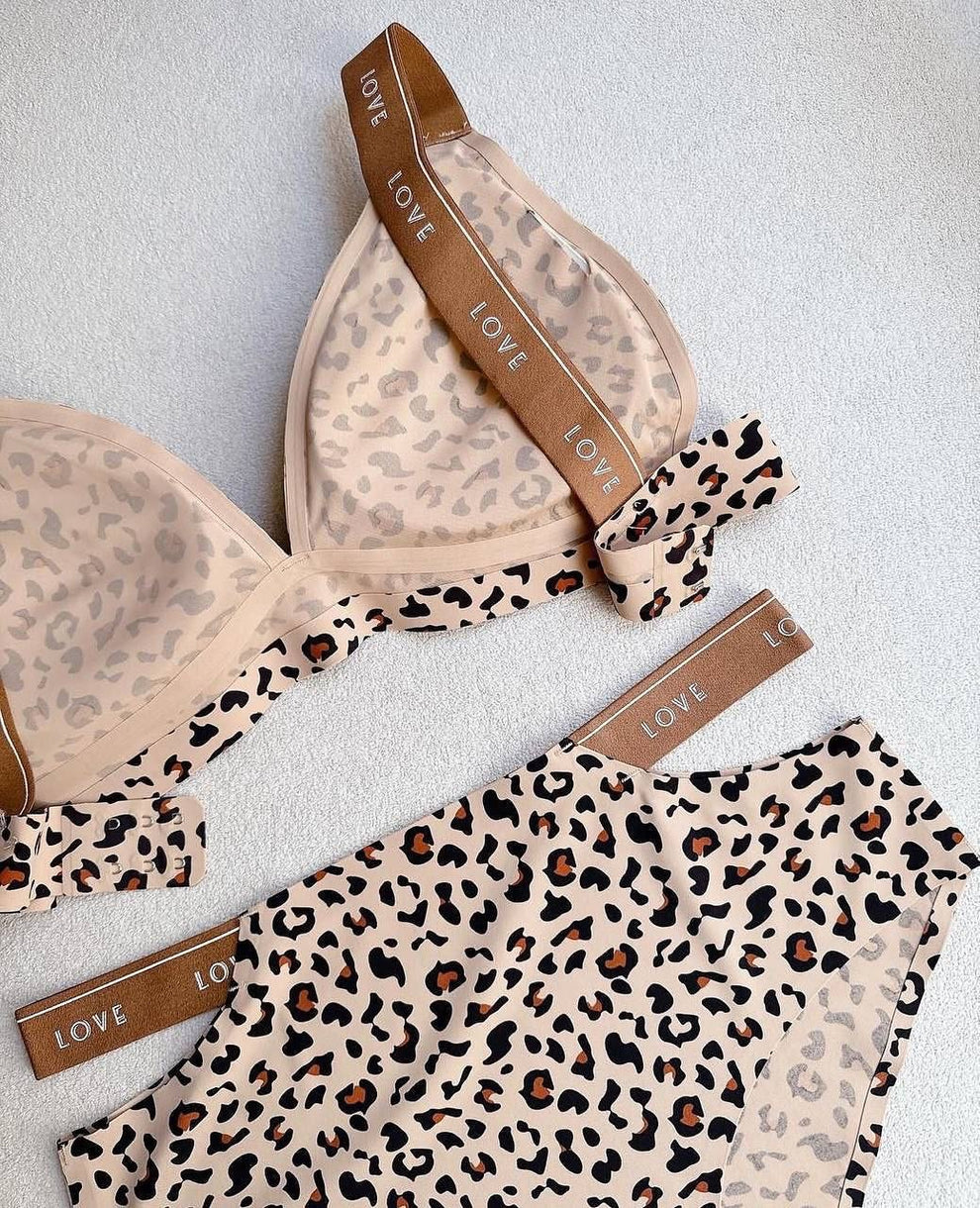 Leopard Print Bra Panty Set